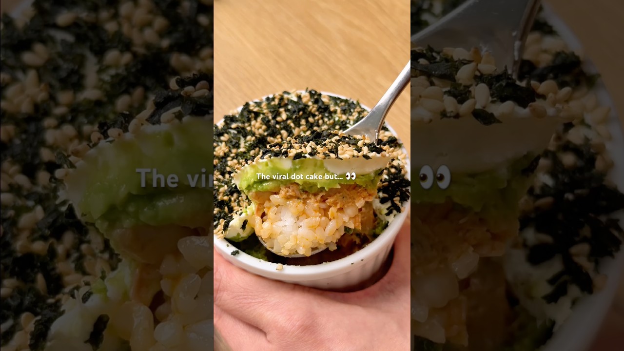 Savory Tuna Avocado Rice Dot Cake