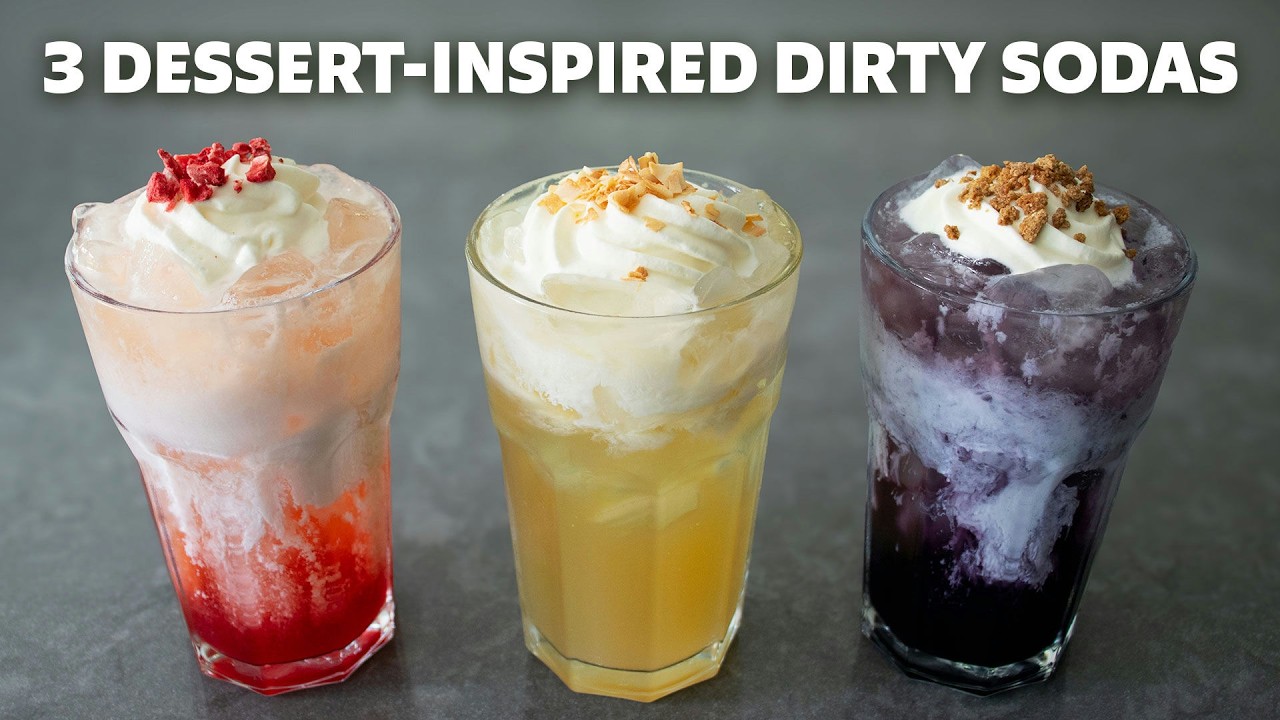 Dirty Sodas (Strawberry Shortcake, Coconut Cream Pie, Blueberry Crisp)